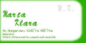 marta klara business card